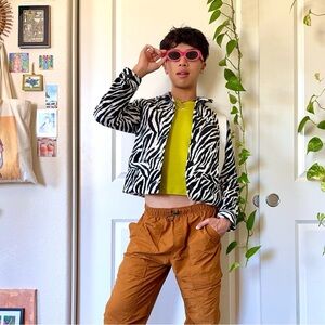 Vintage Y2K Anchor Blue Zebra Jacket